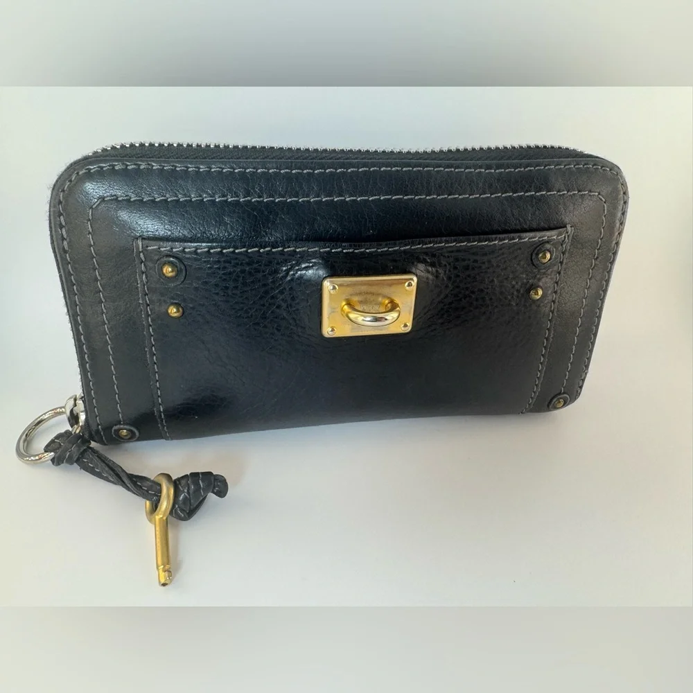 Chloé Paddington Rare Two-Tone Studded Zip Wallet Key Detail Chloé Continental - Picture 12 of 16